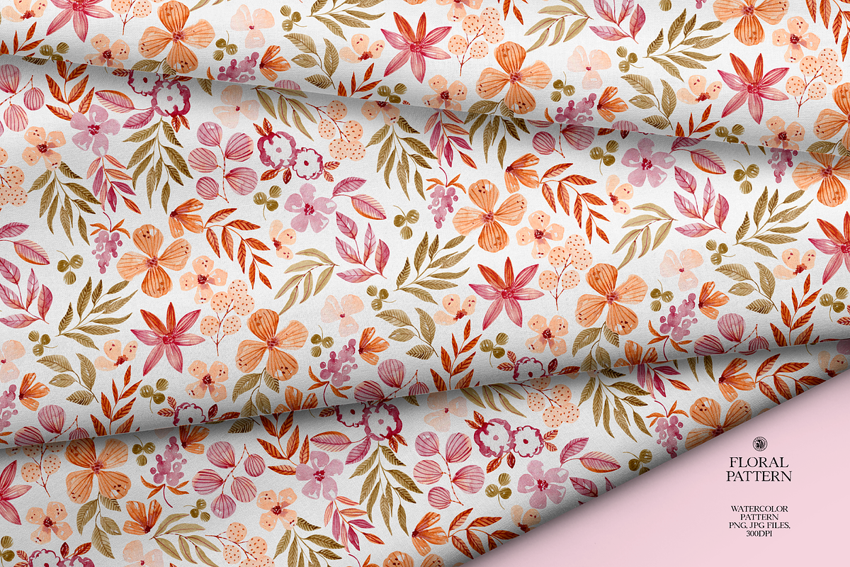 Floral Watercolor Pattern, a Pattern Graphic by Webvilla Studio (Photo 5 of 6)