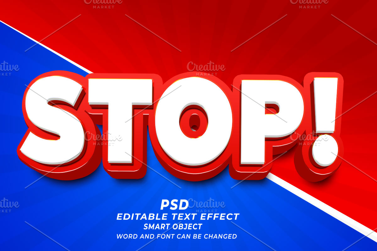 Stop Editable Text Effect PSD, a Layer Style Add-On by TrueVector (Photo 1 of 2)