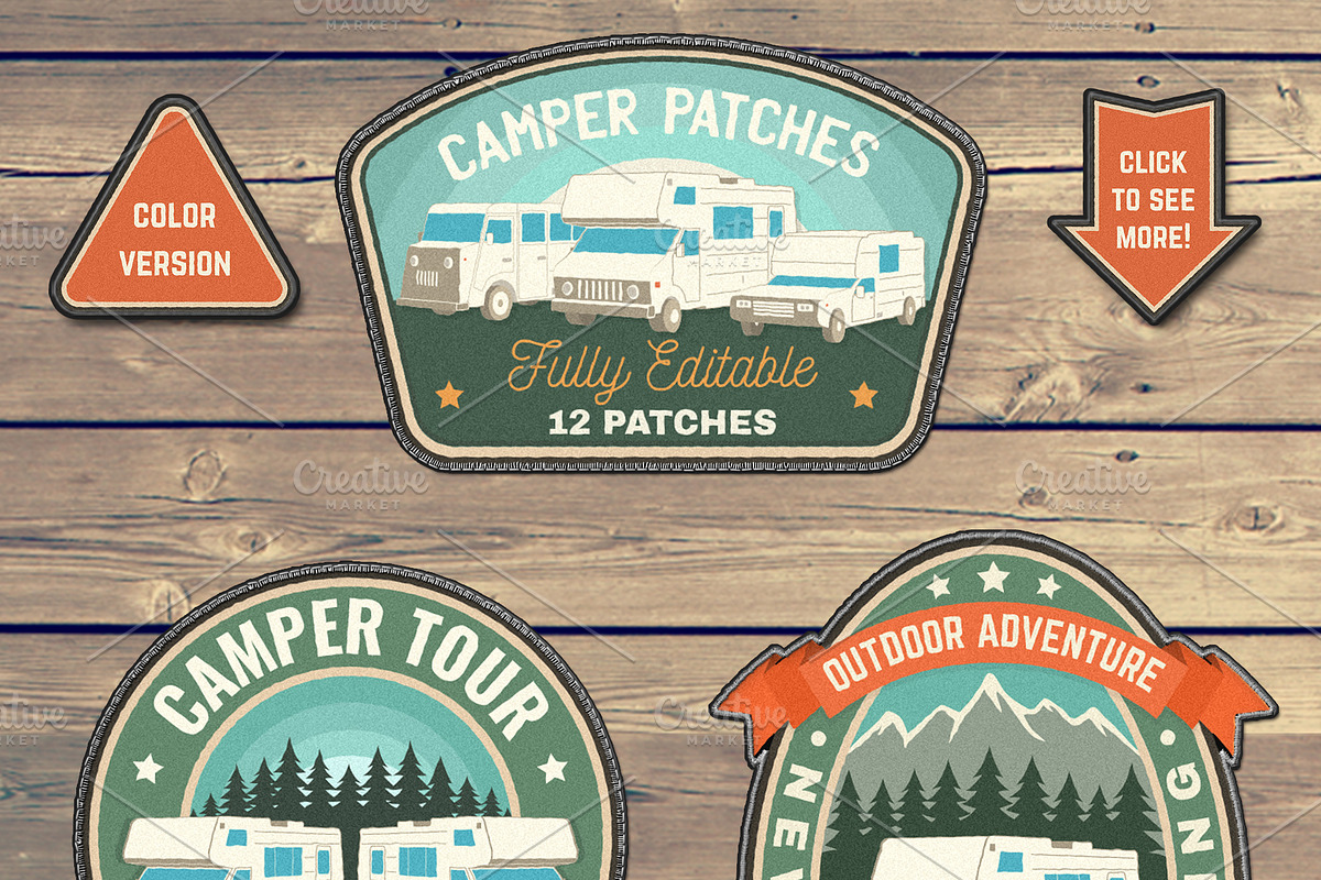 Camper Patches, a Branding & Logo Template by sivVector (Photo 2 of 3)
