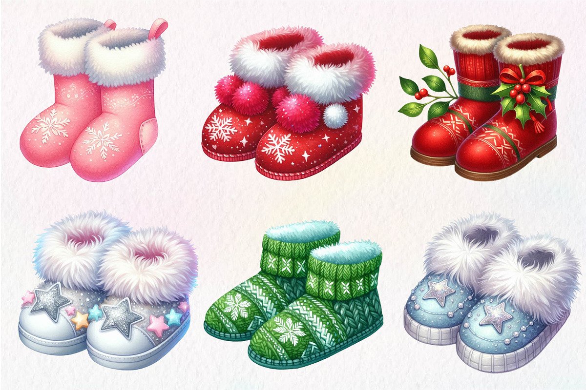 Christmas Slipper Clipart, an Illustration by Dream Creation (Photo 6 of 7)