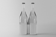 Two Transparent Glass Bottles Mockup, a Packaging Mockup by Graphic Pear (Thumbnail 2 of 2)