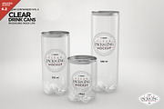 Clear Drink Cans Packaging Mockup, a Cups & Container Mockup by INCDesign (Thumbnail 2 of 7)