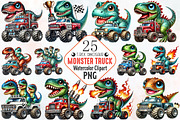 T-rex dinosaur monster truck Clipart, an Illustration by RobertsArt (Thumbnail 1 of 4)