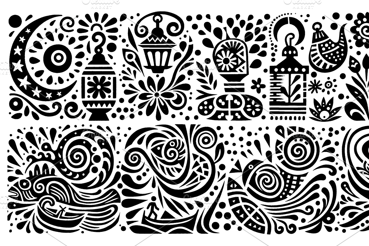 Vintage Fruits Folk Art, a Decorative Illustration by devastd (Photo 4 of 27)