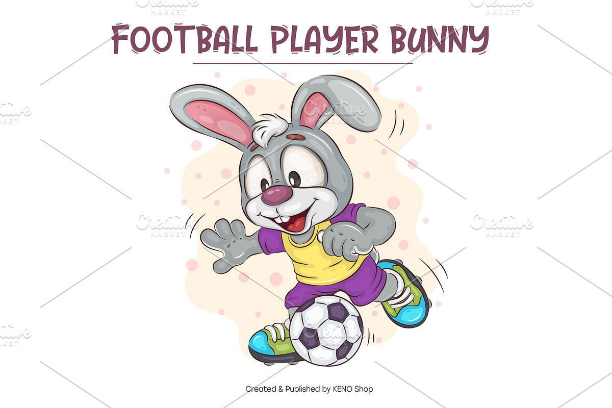 Set of Cartoon Bunny_02. T-Shirt., an Animal Illustration by KENO Mascots (Photo 5 of 7)