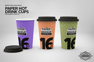 Paper Hot Drink Cups Mockup