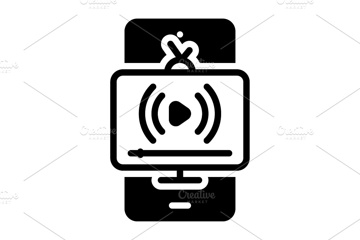 Stream casting solid icon, a Solid Icon by Creative priyanka