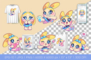 Kawaii Bunny Character 01. Sticker, an Animal Illustration by KENO Mascots (Thumbnail 2 of 6)