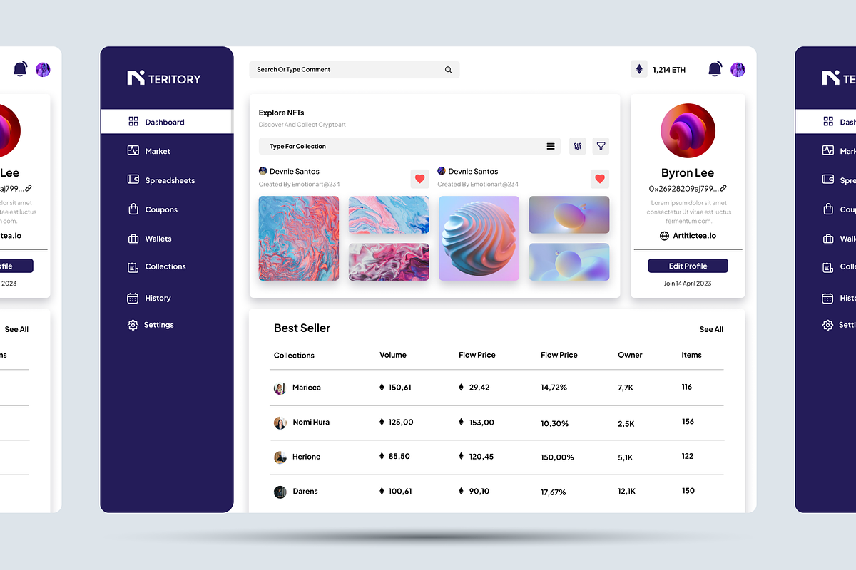 Teritory - NFT Admin Dashboard, an UI Kit Template by Annora Studio (Photo 6 of 6)