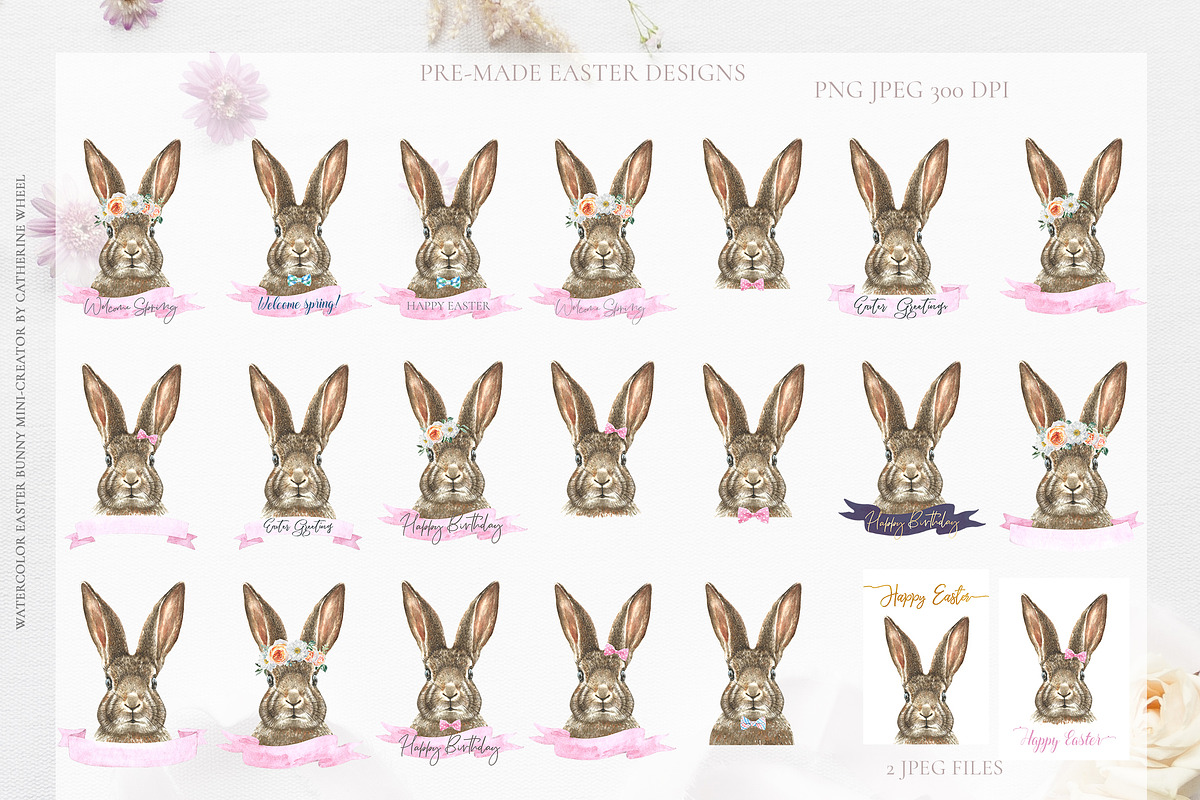 Watercolor Easter Bunny Creator, an Animal Illustration by Catherine Wheel (Photo 12 of 15)