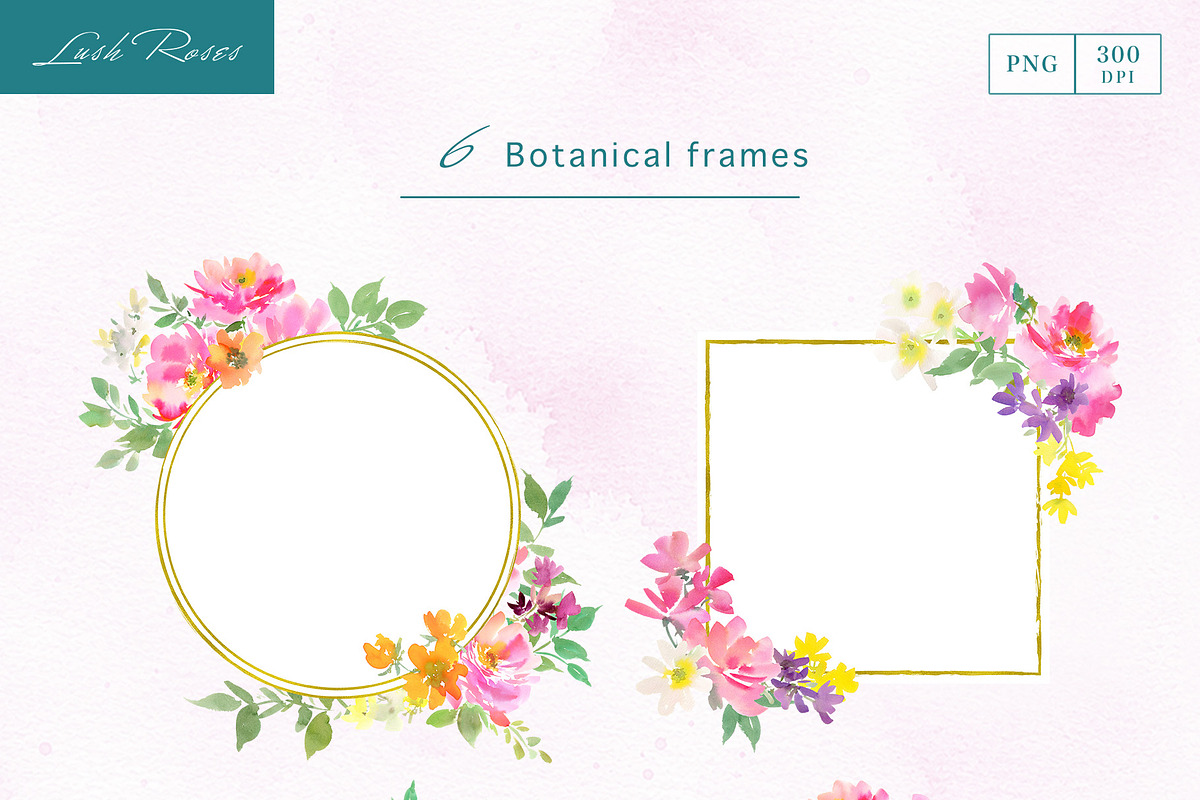 Watercolor pink roses with birds, an Object Graphic by Sawango Designs (Photo 5 of 12)