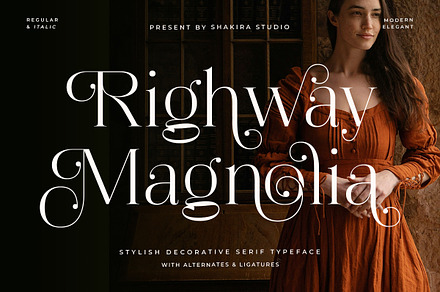 Righway Magnolia - Elegant Luxury, a Serif Font by Shakira Studio