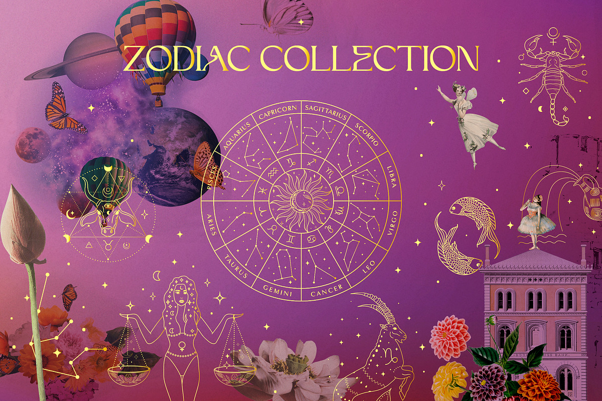 Zodiac Signs Horoscope Illustrations, a Graphic by Olya Creative (Photo 1 of 37)