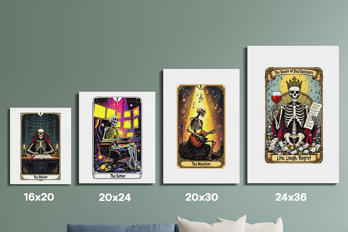 Funny Horror Tarot Cards PNG Bundle, a Decorative Illustration by Twisted Mountains (Photo 6 of 10)