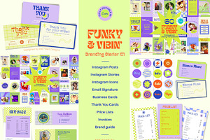 Funky & Vibin Branding Starter Kit, a Branding & Logo Template by Hell Yeah Designs