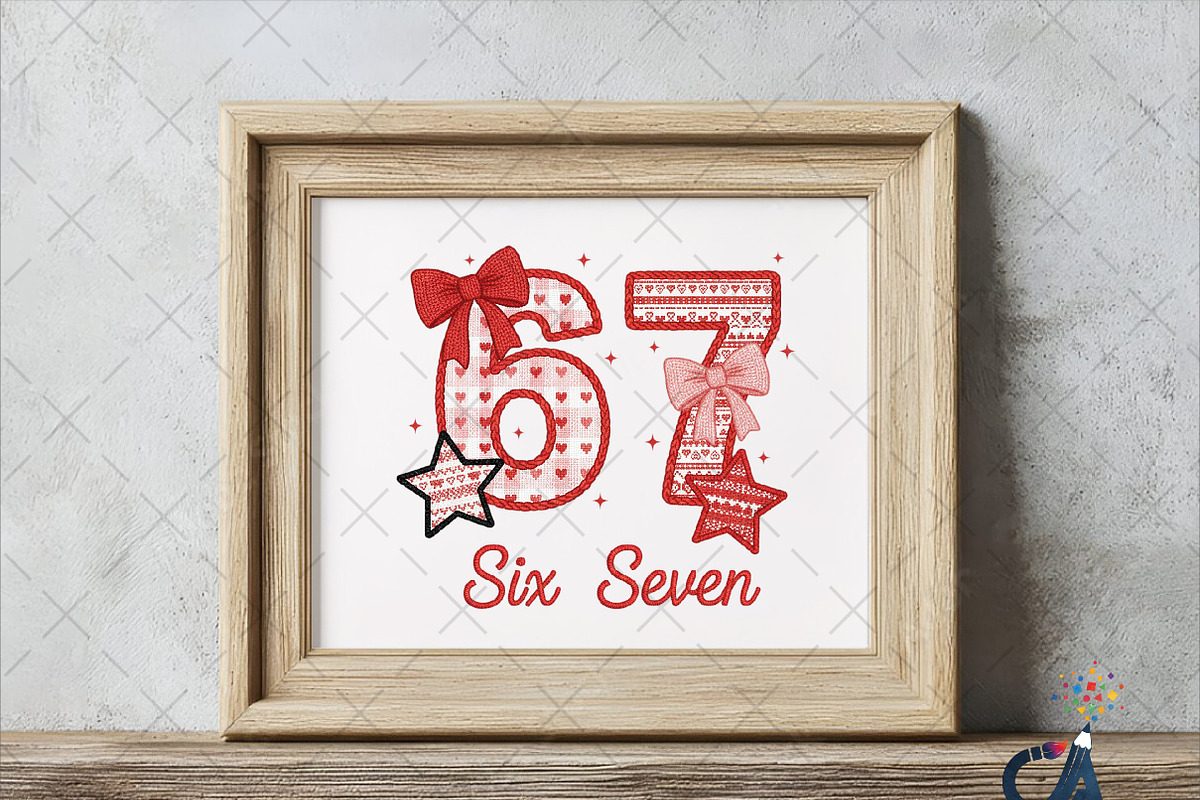 Faux Crochet Valentine Six Seven Png, an Illustration by Creative Art (Photo 4 of 6)