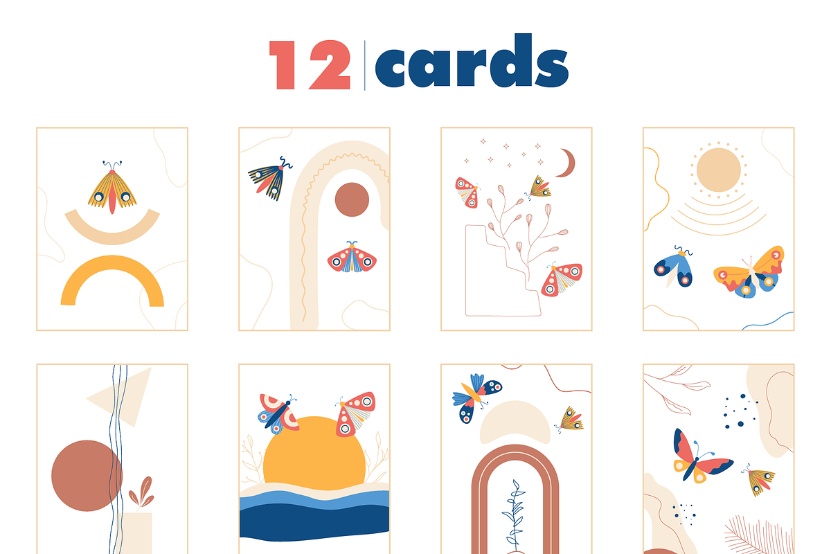 Modern abstract & butterflies set, an Illustration by museberry (Photo 5 of 7)