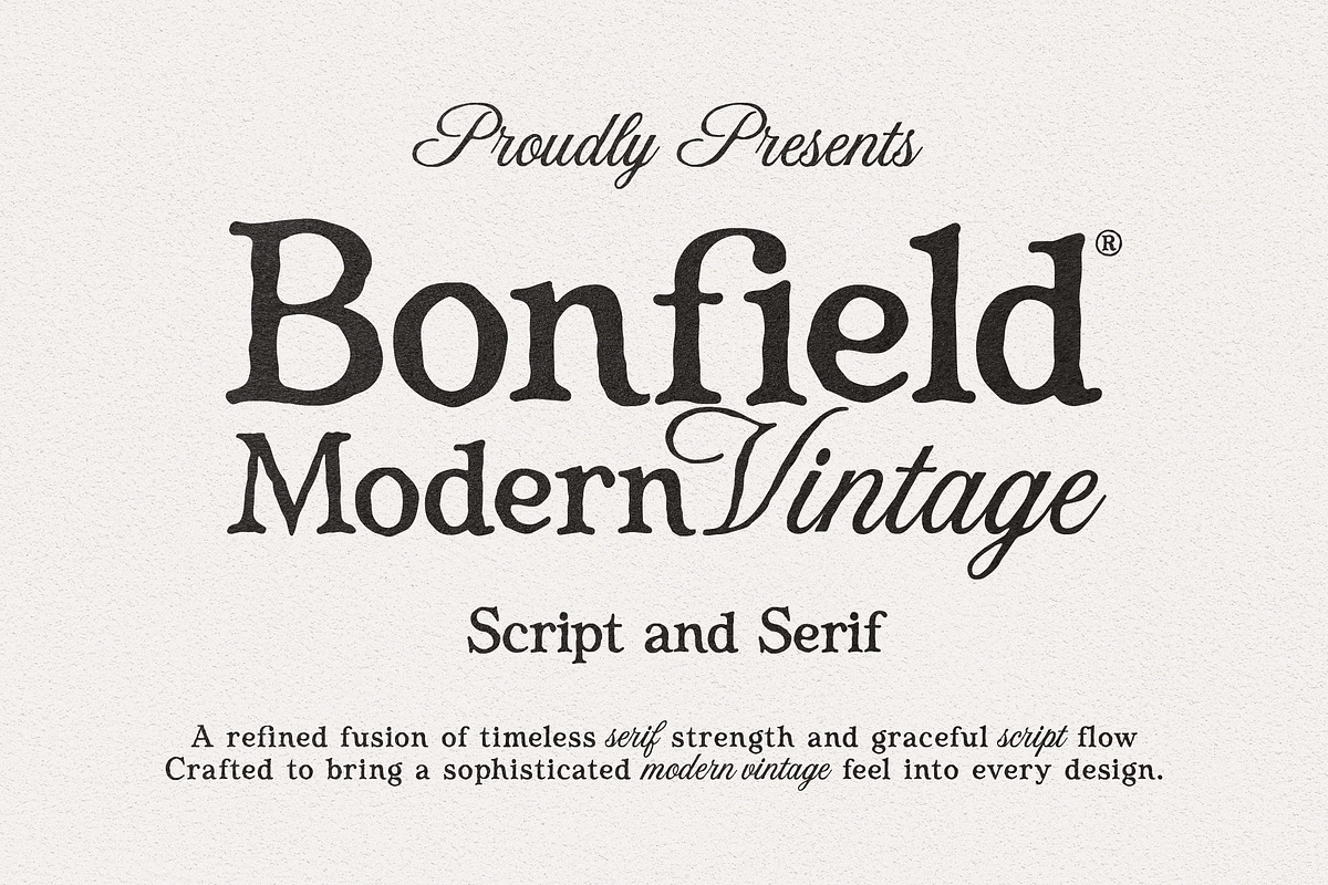 Bonfield – Modern Vintage Duo Font, a Serif Font by Honestype (Photo 1 of 12)