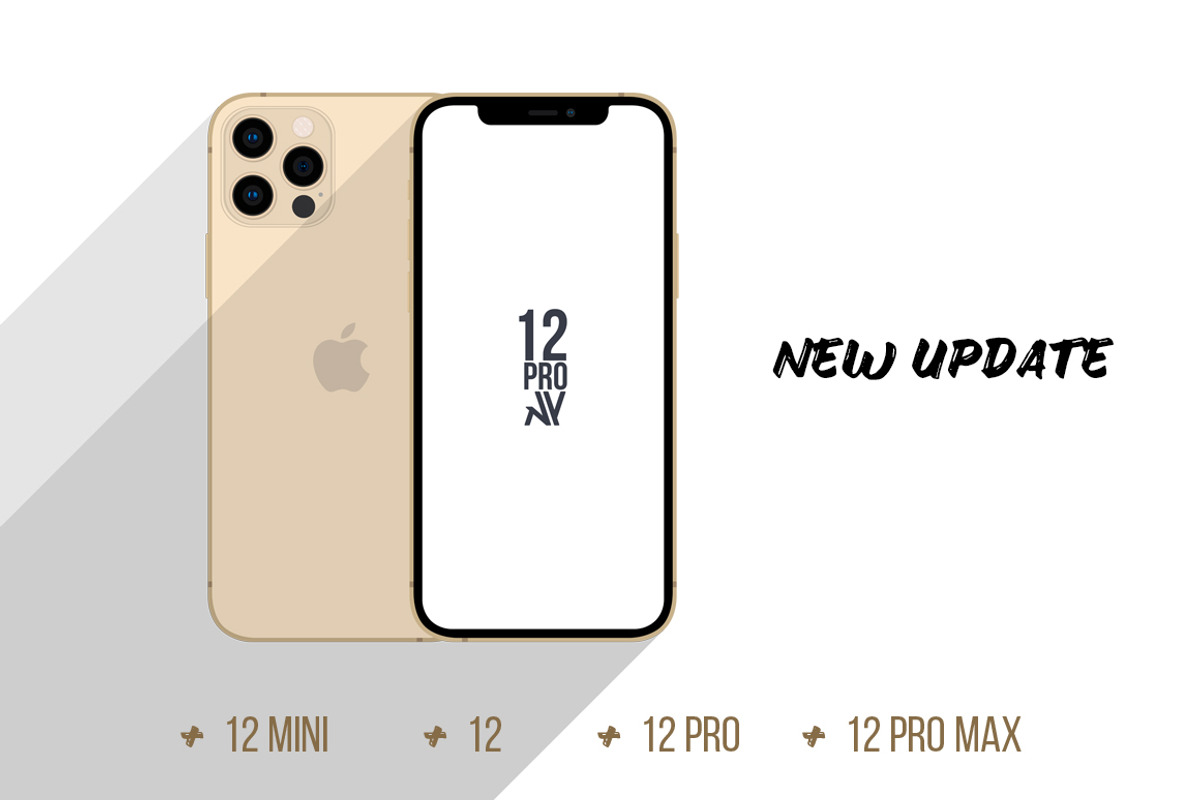 All iPhone Flat Vector MockUp, an iPhone Mockup by Alex_Yanko (Photo 1 of 8)