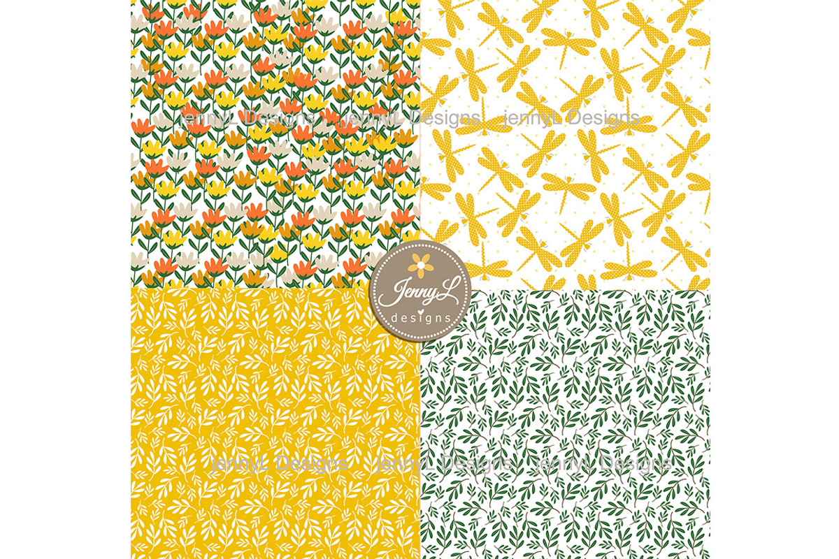 Summer Floral SEAMLESS Digital Paper, a Pattern Graphic by JennyL Designs (Photo 2 of 5)