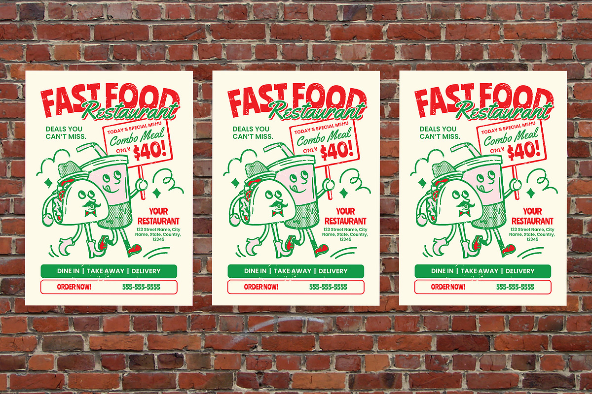 Fast Food Restaurant Flyer, a Flyer Template by Aiyari Graphic (Photo 3 of 3)