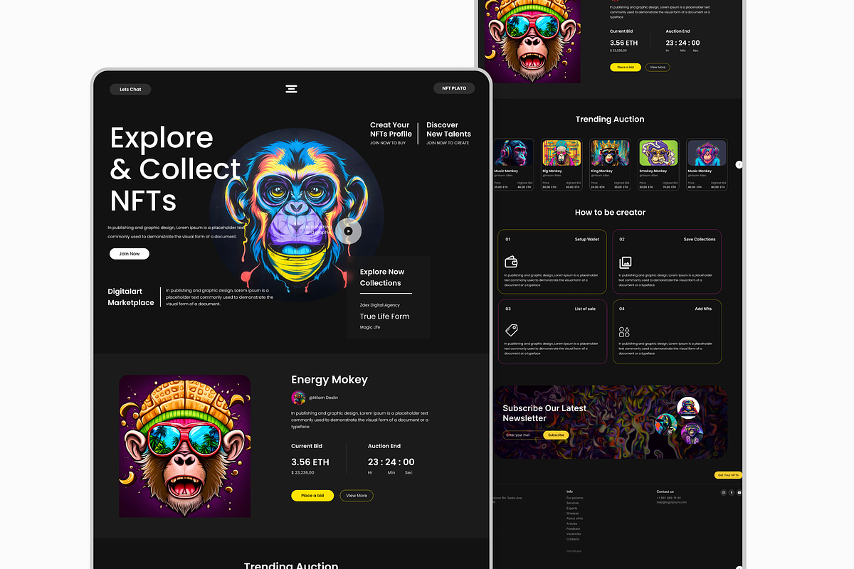 Chat - NFT Website Landing Page, an UI Kit Template by Hammad Arif