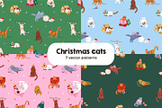 Christmas cats seamless patterns, a Pattern Graphic by Good Studio (Thumbnail 1 of 18)