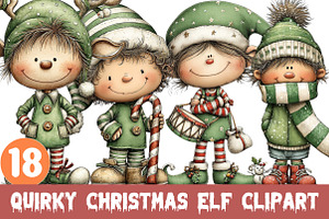 Quirky Christmas Elf Clipart, a Graphic by CitraGraphics