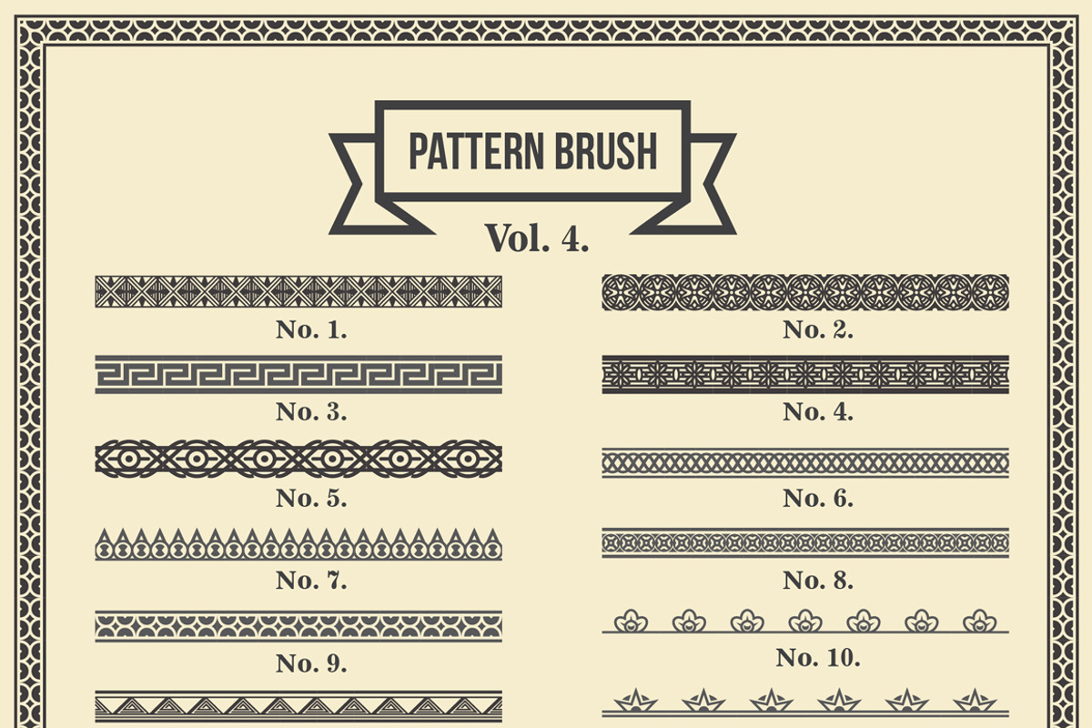 Vintage Borders Pattern Brushes 4, a Brush Add-On by G7 (Photo 4 of 4)