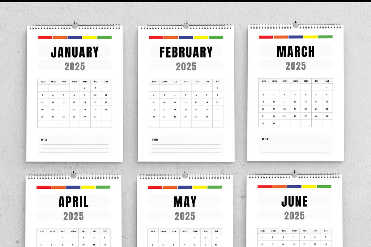 Colourful Calender Design 2025, a Stationery Template by MightyDesign (Photo 2 of 7)