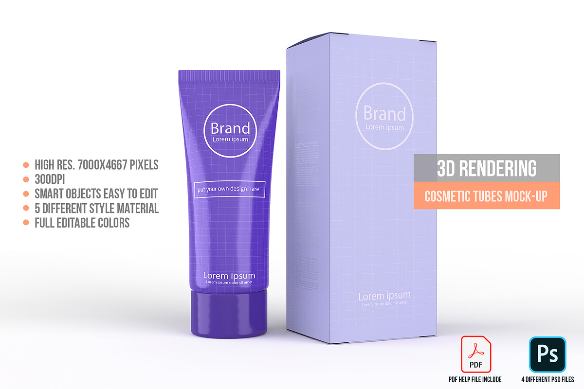3D Rendering Cosmetic Tubes Mock-up, a Packaging Mockup by graystudio (Photo 47 of 50)