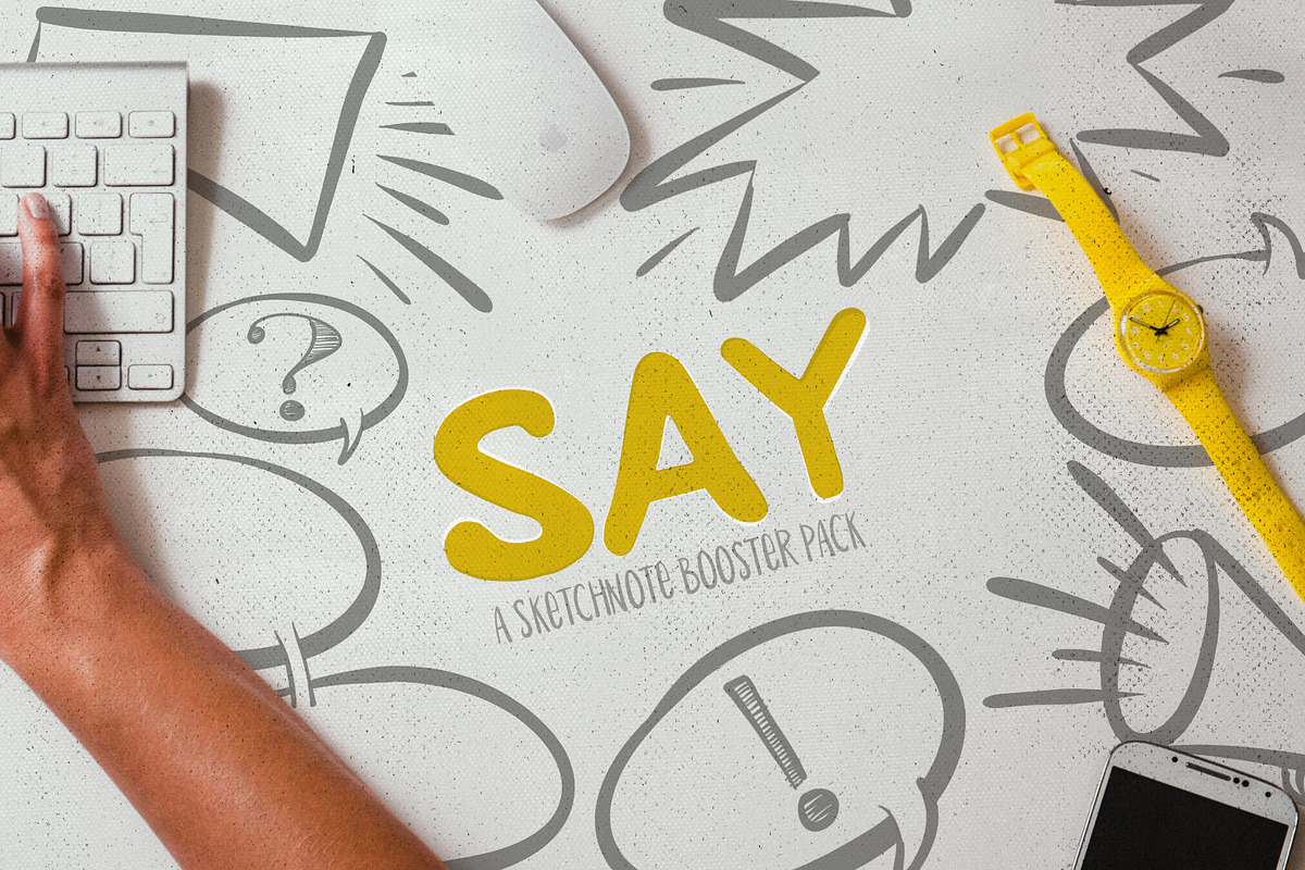 Say: Sketchnote Booster Pack, an Illustration by Mitch Made (Photo 1 of 2)