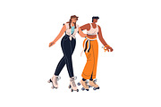 Happy people on roller skates set, a Person Illustration by PaperTrident (Thumbnail 5 of 15)