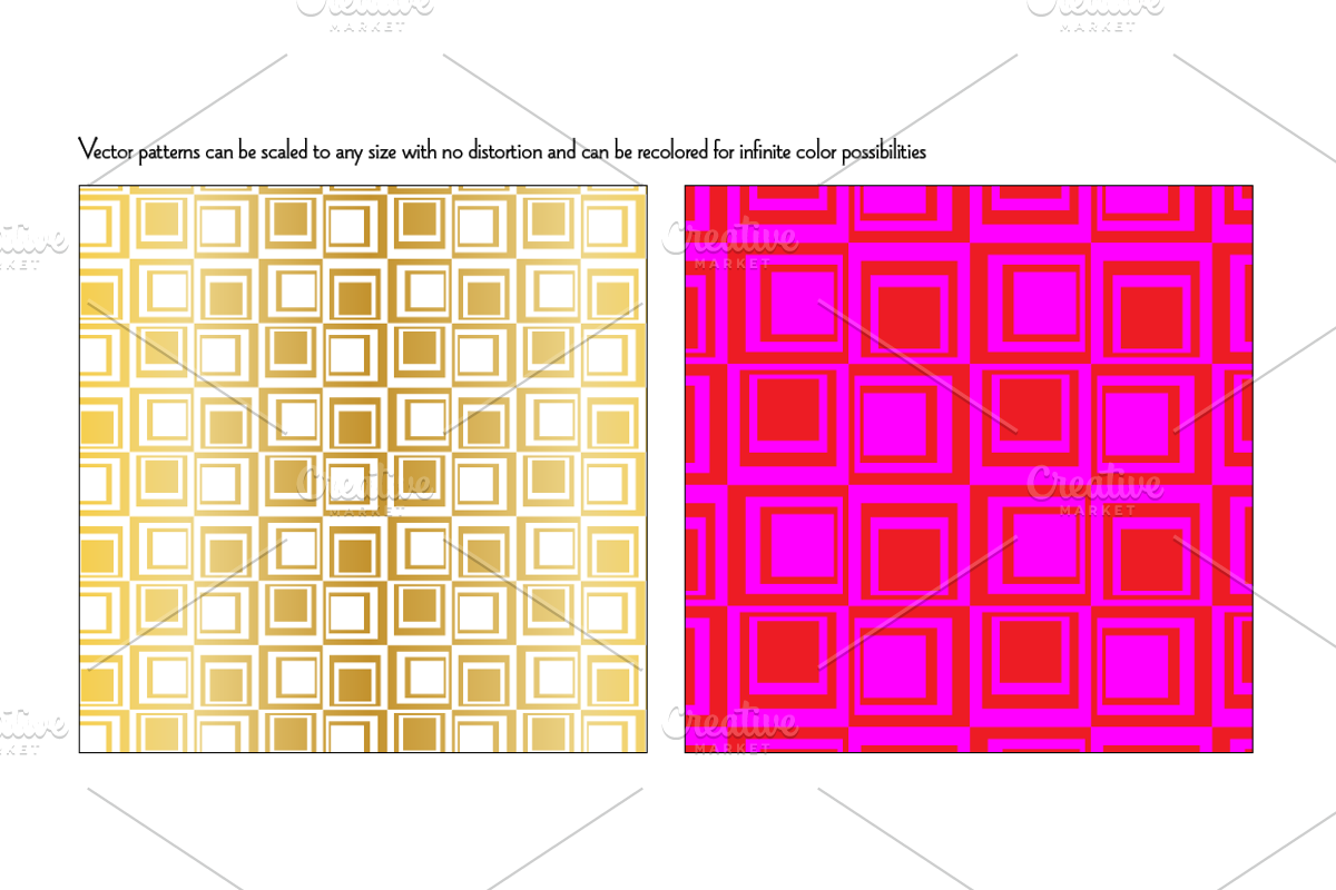 Seamless Gold Op Art Patterns preview 6