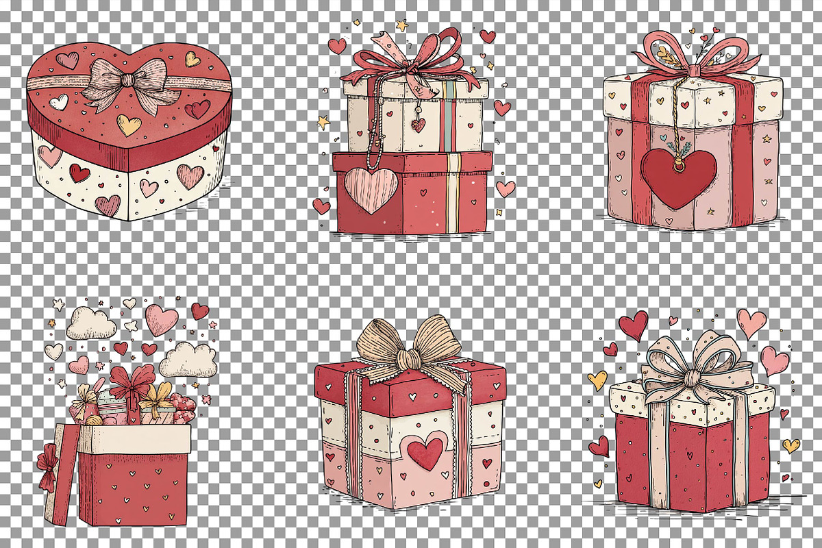 Whimsical Valentine s Gift Box Clipa, an Illustration by Sublimation Artist (Photo 4 of 6)