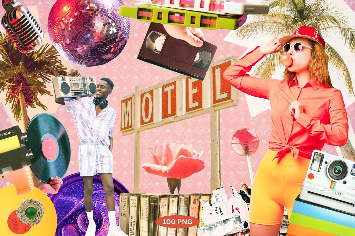 Retro 80s Aesthetic Collage Kit, an Object Graphic by Anzhelika (Photo 4 of 9)