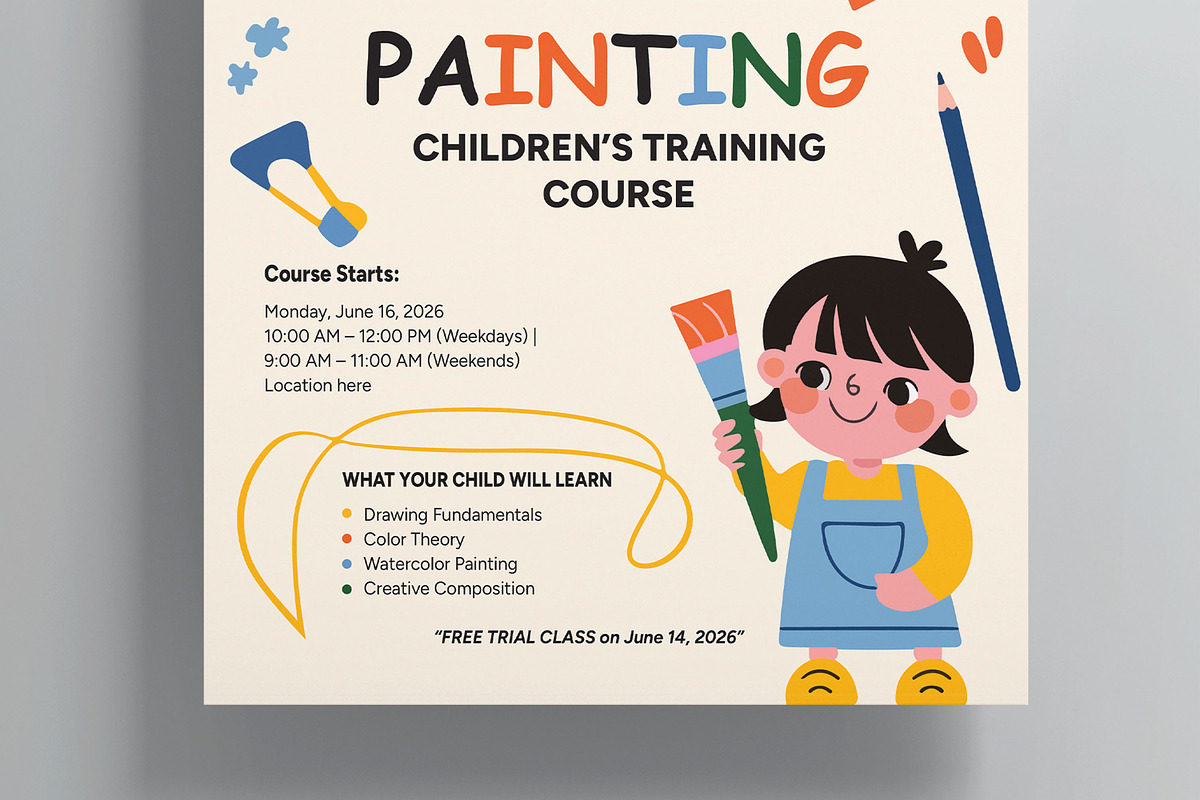 Drawing Parenting Flyer Template, a Flyer Template by MightyDesign (Photo 3 of 8)