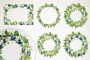 Blooming plum watercolor clipart, a Decorative Illustration by Eva Kleinman (Thumbnail 7 of 14)