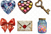 Watercolor Valentines Day Clipart, an Illustration by Black Bird Studio (Thumbnail 6 of 6)
