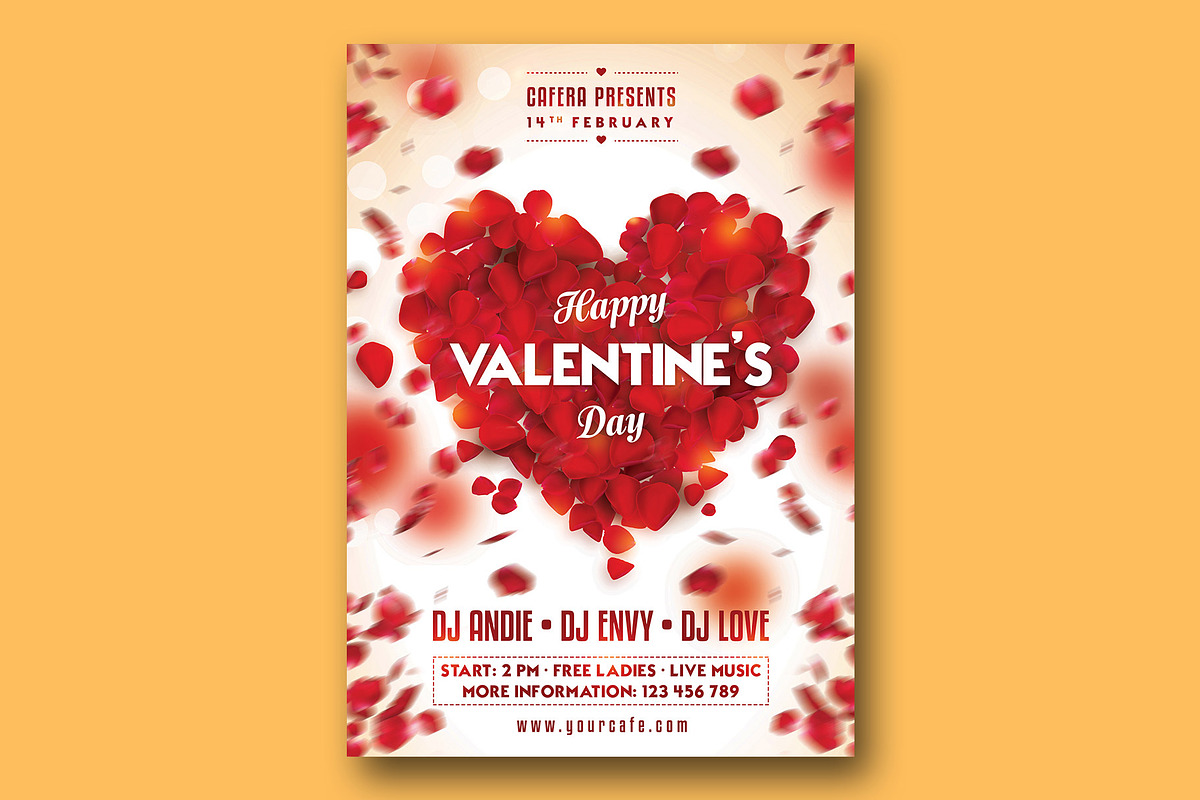 Rose Petals Valentine’s Party Flyer, a Flyer Template by Rafoz (Photo 3 of 3)
