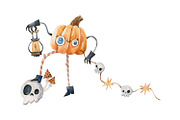 Cute Watercolor Halloween Ghost, a Seasonal Illustration by the_myro (Thumbnail 6 of 7)