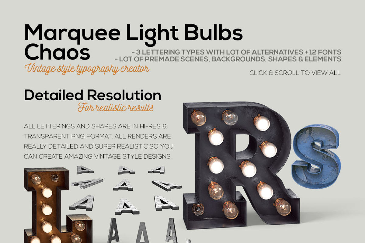 Marquee Light Bulbs 2 - Chaos, a Background Graphic by TVartworks (Photo 4 of 18)