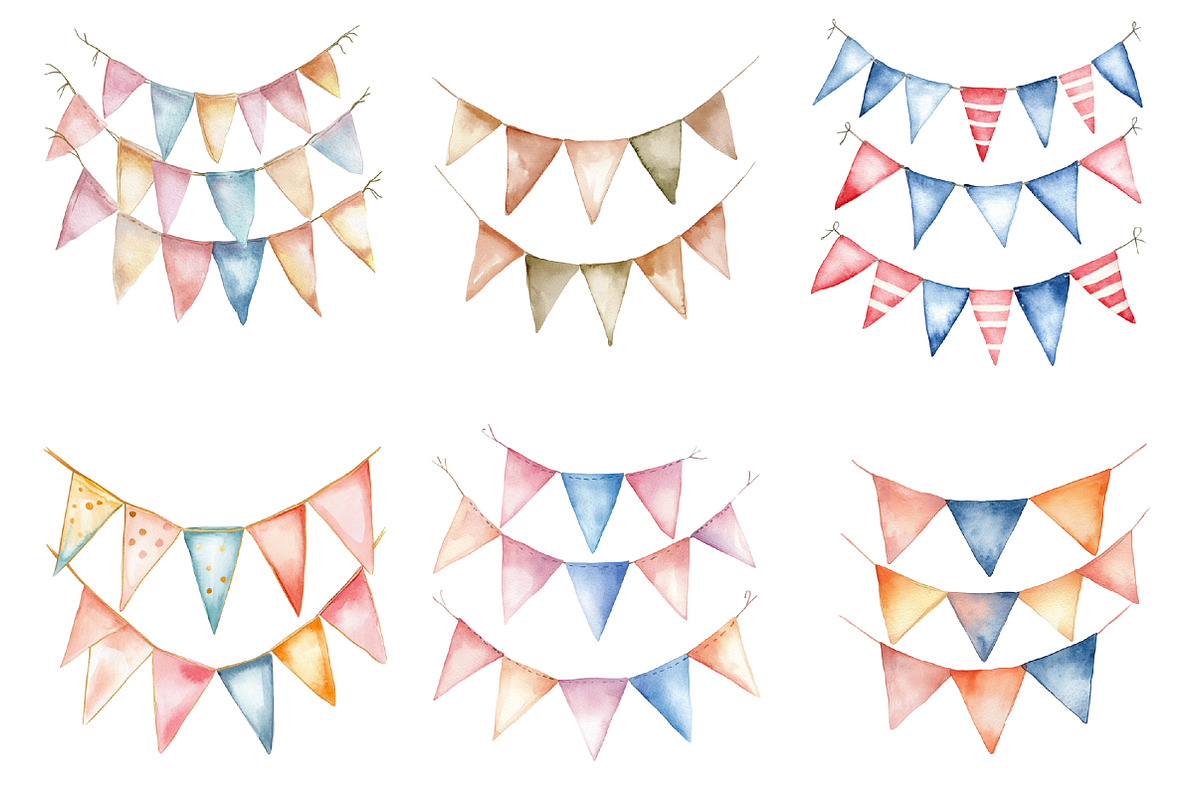 Banner Bunting Birthday Party PNG, an Illustration by SinaCreation (Photo 2 of 5)