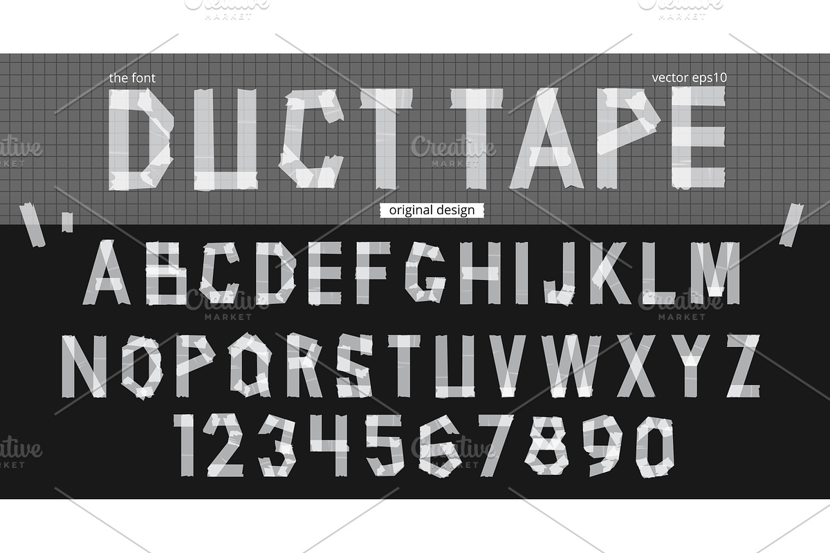 Duct tape font design. Concept, an Object Graphic by Debar's Shop