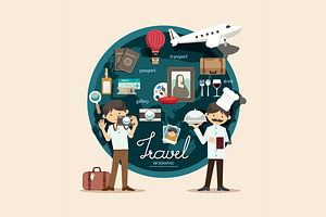 Boy travel plan on vacation design