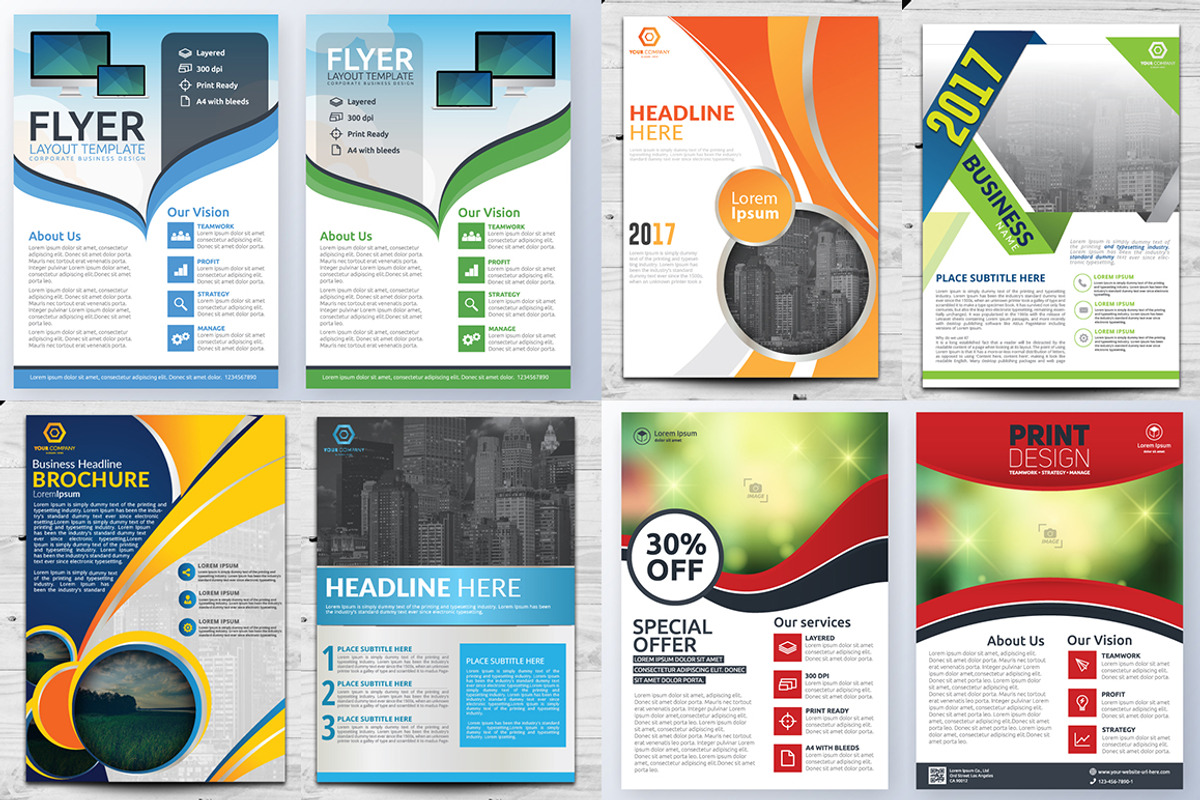 250+ Flyers Bundle 95% Extra, a Flyer Template by Imagine Design Studio (Photo 7 of 36)