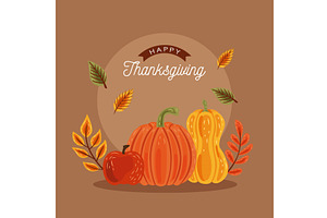 thanksgiving lettering with fruits, an Illustration by studiogstock