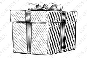 Christmas Gift Birthday Vintage, an Illustration by Christos Georghiou