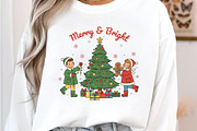 Merry & Bright, Retro Christmas PNG, an Illustration by DreamArtGraphic (Thumbnail 3 of 5)