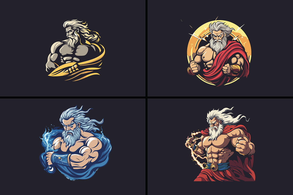 Zeus Lightning Logo Collection, a Branding & Logo Template by Xoovion